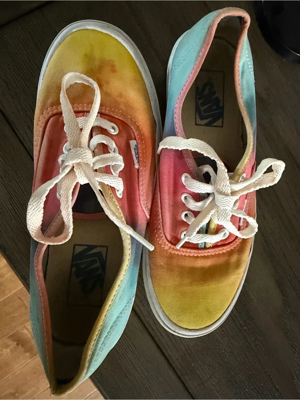 Vans Tie-Dye Low Top Sneakers - Yellow, Orange, Pink, Teal
